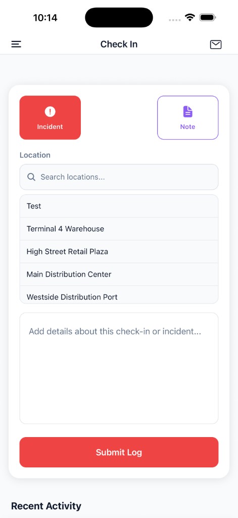 Location details with officer notes